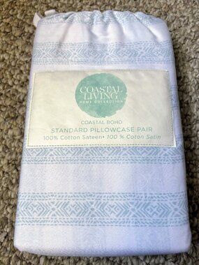 Brand New Pair of Coastal Living 300 Thread Count 100% Cotton Pillowcases